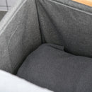 Cesto Portabiancheria 40x35,5x60,5 cm Sacco Rimovibile in Bambù e Tessuto Grigio
