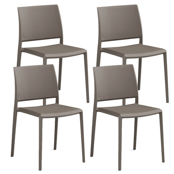 acquista Set mit 4 stapelbaren Stühlen 82x45x53 cm aus Polypropylen und Fiberglas Megan Tortora