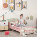 Struttura Letto Singolo per Bambini 140x70 cm con Bordi Rialzati e Doghe in MDF Rosa  