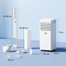 Condizionatore Portatile 3 in 1 con Deumidificatore 29,2x32x71 cm Timer 24 Ore e Telecomando in Plastica ABS Bianco  