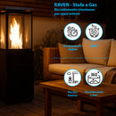 Stufa a Gas da Esterno Raven 8kW Riscaldatore a Propano con Copertura Nero