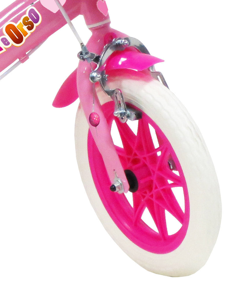 Bicicletta per Bambina 12" 2 Freni Gomme in EVA Masha e Orso Rosa