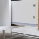 Tavolino Basso con Cassetti 100x50x40 cm in Legno e Metallo Bianco