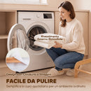 Divanetto per Cani e Gatti Rialzato 70x47x30 cm con Copertura Rimovibile e Piedini Antiscivolo in Peluche e MDF Bianco      