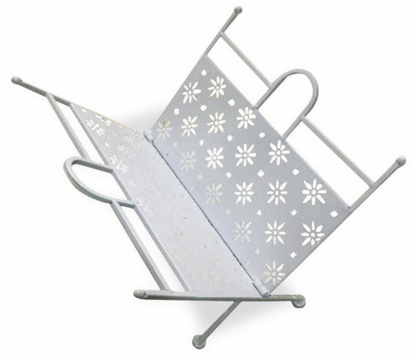 prezzo Zeitungsständer aus Schmiedeeisen klappbar 34x34x33 cm Soriani Weiß