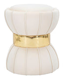 Sgabello Flower Crema Ø 40x44 cm in Legno 