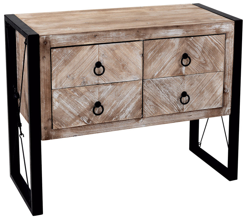 Comò 4 Cassetti in Legno MDF e Abete Bilbao