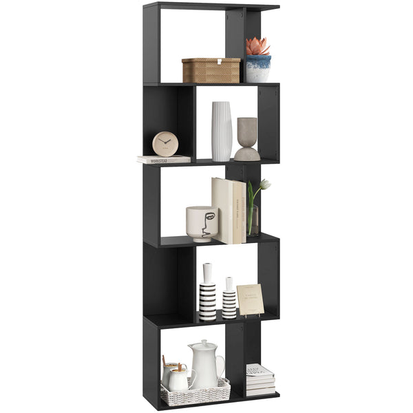 prezzo Mobile Libreria Design Moderno 60x24x184,5 cm a 5 Ripiani in Legno Nero