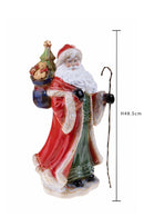 Statuina Babbo Natale con Sacco 48,5 cm in Porcellana Rosso