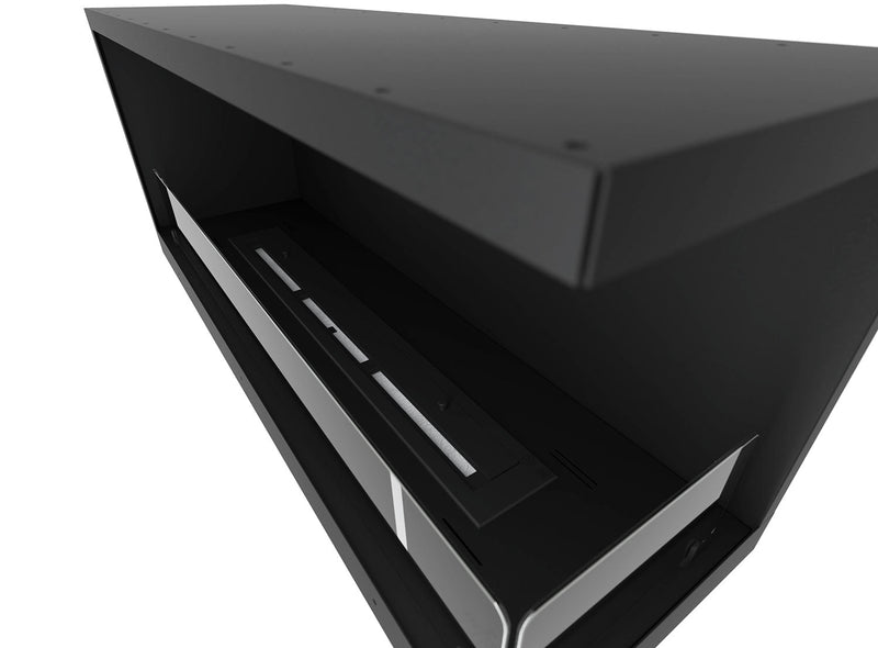 Camino a Bioetanolo da Incasso 110x45 cm Inside P1100 V2 Angolo a Destra Nero con Vetro