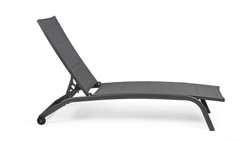 Lettino Prendisole da Giardino 61x192x96 cm con Ruote in Alluminio Antracite