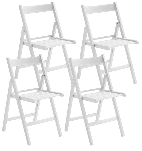 acquista Set mit 4 Klappstühlen 47,5 x 42,5 x 45/79 cm aus weißem FSC-Buchenholz