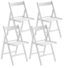 Set 4 Sedie Pieghevole 47,5x42,5x45/79 cm in Legno di Faggio FSC Bianca