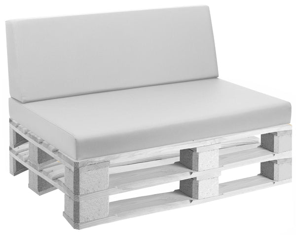 sconto Kissen für Paletten 120x80 cm Sitz und Rückenlehne aus Kunstleder Mariotti Reforma Weiß
