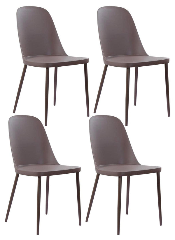 sconto Set 4 Sedie 46x55xH80 cm in Polipropilene Tamara Visone