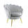 Gepolsterter Sessel mit Schalenrücken in samtgrauen Goldfüßen