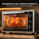 Fornetto Elettrico Ventilato 32 L 1500 W 52,8x38x35 cm con Controllo Temperatura Girarrosto e Timer Nero      