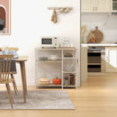 Mobile Cucina 4 Ripiani 90x40x84,5 cm in Legno e Acciaio Quercia e Bianco