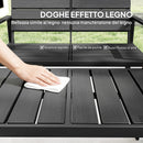 Set 4 Pezzi Salotto da Giardino con Tavolino da Caffè Divanetto 2 Posti e 2 Sedie in HDPE e Metallo Nero      