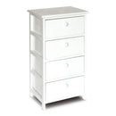 Cassetiera con 4 Cassetti in Legno Paulownia Bianco Fadi