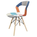 Sedia in Patchwork Gambe in Legno Faggio e Metallo Parigi