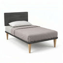 Letto 1 Piazza e Mezza con Rete Rivestita Microfibra Grigio Tessis Testata Flat Varie Misure