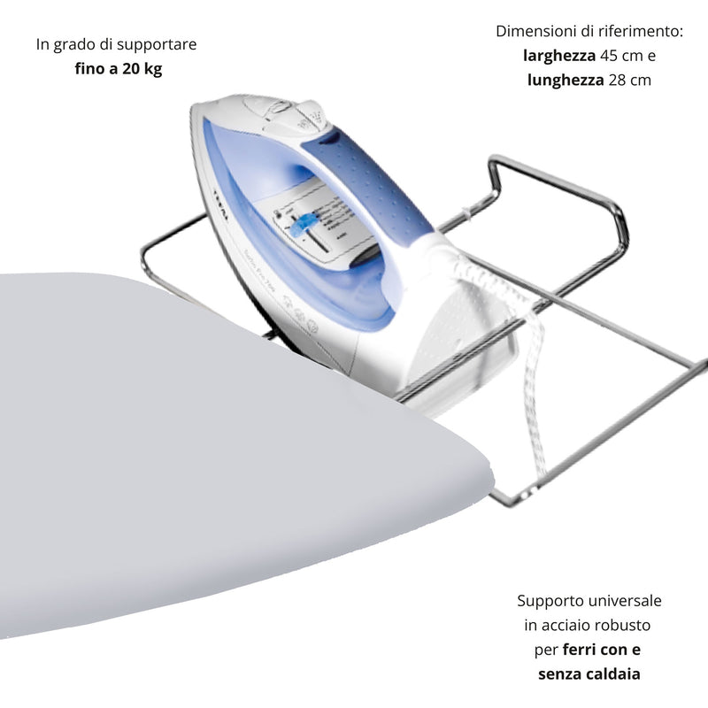 Asse da Stiro Salvaspazio Relax 123x39 cm Gambe Doppie Altezza Regolabile in Acciaio      