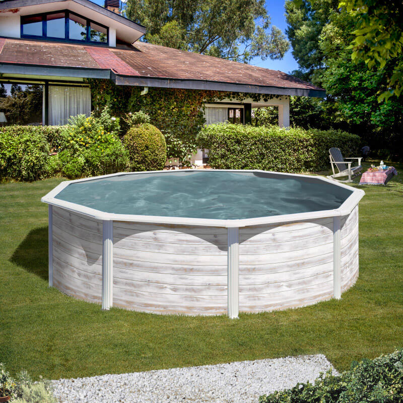 Piscina Rotonda Fuori Terra Ø350xh120 cm in Acciaio e PVC Gre Finlandia