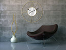 Orologio/Specchio Glam Stick Ø80x6 cm in Ferro Oro e Nero