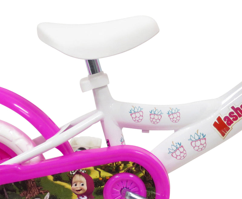 Bicicletta per Bambina 10" 1 Freno Gomme in EVA Masha e Orso Bianca