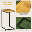 Set 2 Tavolini da Giardino in Metallo e Legno di Pino