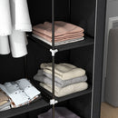 Armadio in Tessuto Portatile 103x43x162,5 cm Appendiabiti e 6 Ripiani Nero 