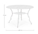 Tavolo da Giardino Ø110x71,5h cm Victoria Bianco