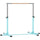 Barra da Ginnastica per Bambini 3+ Anni 194x121x92-150 cm in Acciaio e Legno Massello di Faggio Celeste