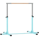 Barra da Ginnastica per Bambini 3+ Anni 194x121x92-150 cm in Acciaio e Legno Massello di Faggio Celeste      