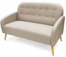Divano 2 Posti 137x75x89 cm in Tessuto Soriani Ecrù