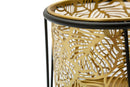 Set 2 Portavasi Ø21x40-19x22 cm in Metallo Nero e Oro