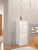Mobile Cassettiera 6 Cassetti Settimino 52x40x121,7 cm Arco Bianco Lucido