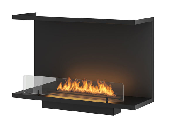 Bioethanol-Einbaukamin 80x50 cm mit Glasinnenseite C 800 V2 Schwarz acquista