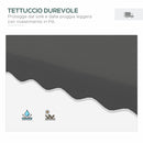 Ombrellone a Sbalzo con Doppio Tetto 243x243x251 cm Apertura a Manovella e Base a Croce Grigio   