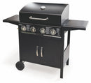 Barbecue a Gas 4 Bruciatori con Ripiani Lateriali Soriani Gastone Nero