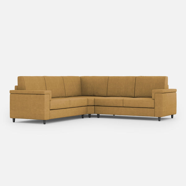 Divano Angolare 5 Posti 226x226x85 cm Marrak in Tessuto Ocra prezzo