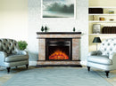 Camino Elettrico da Pavimento 88x118x30,5 cm Effetto Fiamma 1500W Stone & Ararat Noce