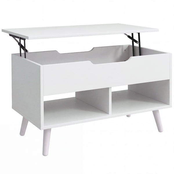 Tavolino da Caffè 75x40x58 cm con Piano Sollevabile e Spazio Nascosto Bianco Punzonato online