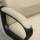 Sedia da Ufficio Ergonomica 62x76x110-119A cm Inclinabile Girevole con Poggiatesta in Tessuto Effetto Lino Beige      