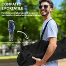 Sedia da Campeggio Pieghevole con Tasca e Portabicchieri Blu    