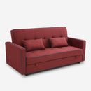 Divano Letto 185x90x92 cm in Tessuto Rosso