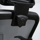 Sedia da Ufficio Ergonomica con Poggiatesta 63x62x106-114 cm in Poliestere e Acciaio Nero  