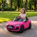 Macchina Elettrica per Bambini 12 V Audi A5L 101x55x43 cm con Telecomando Batteria al Litio e 2 Motori in PP Rosa      