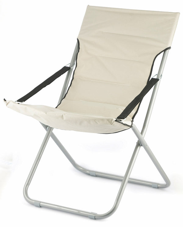 sconto Faltbarer Canapone Liegestuhl aus Oxford 600D Soriani Panama Elfenbein